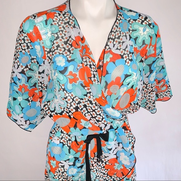 LuLaRoe Shirley Floral Kimono Duster Dress - Picture 7 of 11